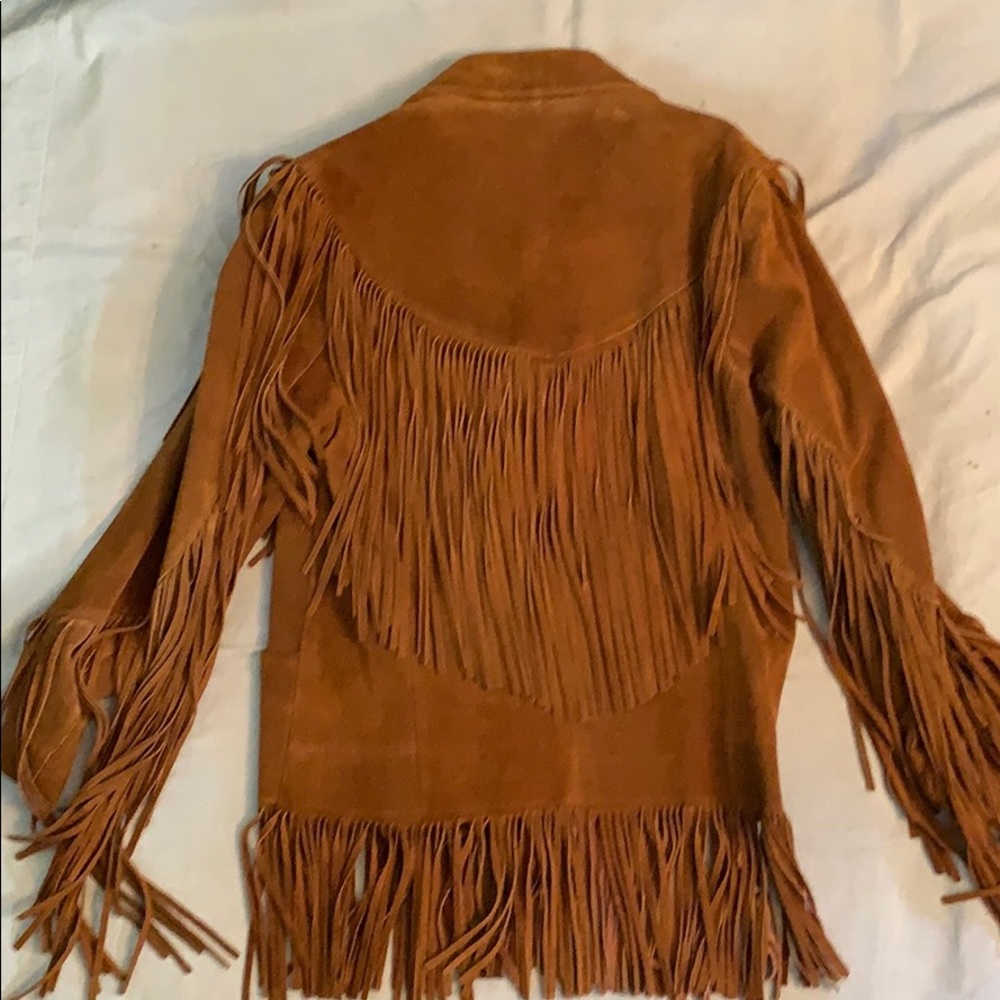 Brown Fringe Suede Jacket - Picture 7 of 7